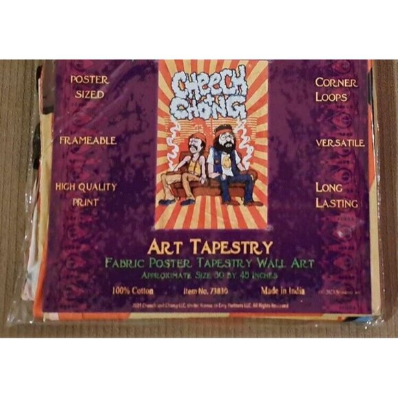 New Cheech and Chong Up In Smoke Mini Gift Tapestry Couch 30x45 in Smoking Humor - Picture 2 of 3